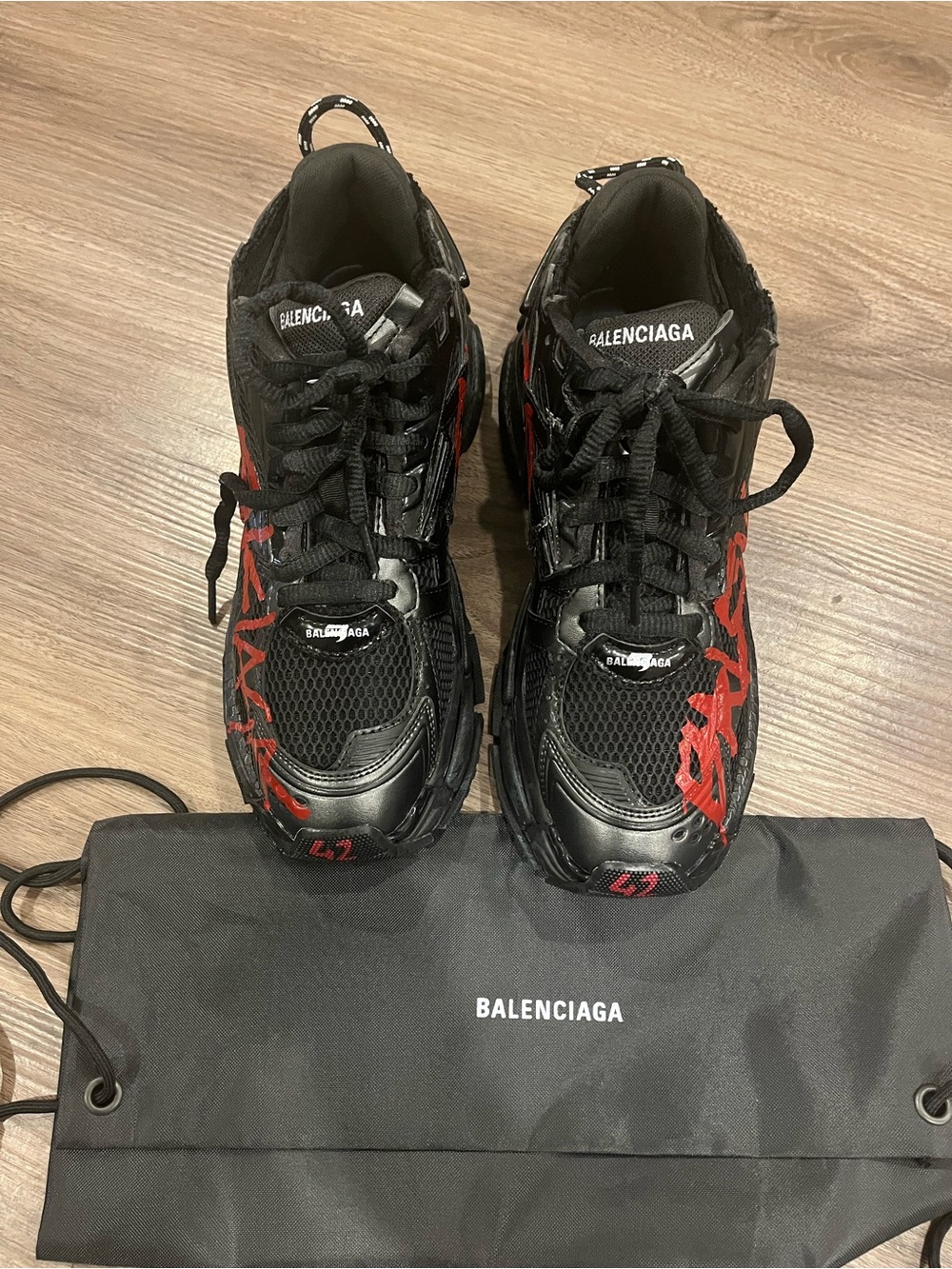 Balenciaga Black Red Graffiti